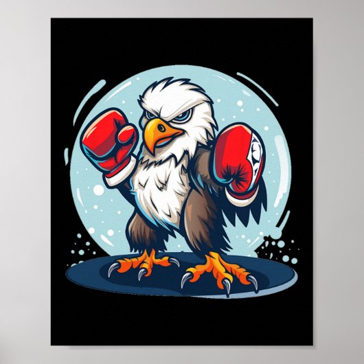 Eagle kämpft mit Boxhandschuhen für ein Cooles Aus Poster (Vorne)