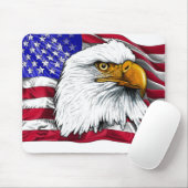 Eagle-Kopf mit Flagge Mousepad (Mit Mouse)
