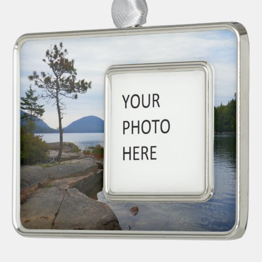 Eagle Lake at Acadia Nationalpark Rahmen-Ornament Silber (Links)