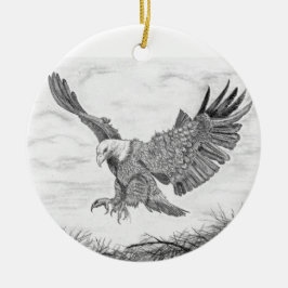 Eagle Landing Keramik Ornament