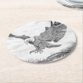 Eagle Landing Runder Pappuntersetzer (Angewinkelt)