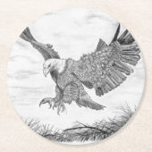 Eagle Landing Runder Pappuntersetzer (Vorderseite)