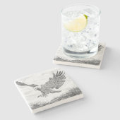 Eagle Landing Steinuntersetzer (Seitenansicht)