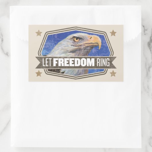 Eagle-Lass-Freiheitsring Rechteckiger Aufkleber (Tasche)