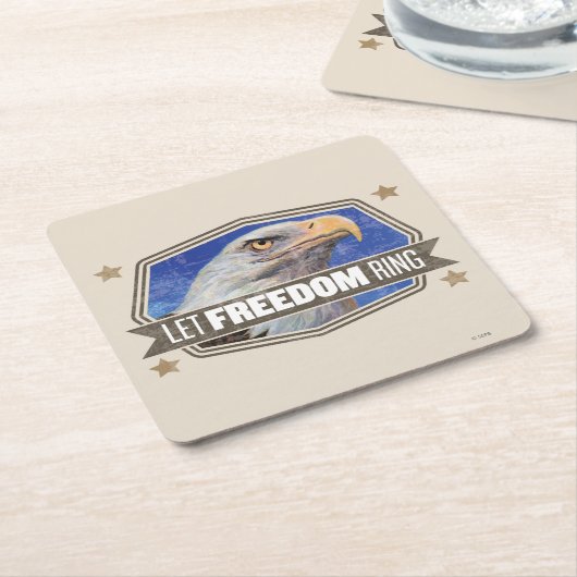 Eagle-Lass-Freiheitsring Rechteckiger Pappuntersetzer (angewinkelt)