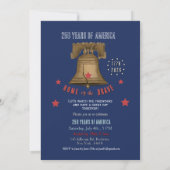 Eagle & Liberty Bell US 250th Anniversary Blue Einladung (Rückseite)