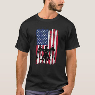 Eagle Logo Bird Silhouette American Flag USA Patri T-Shirt