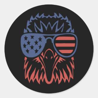 Eagle Lover Gift| Adler American Flag Independence Runder Aufkleber