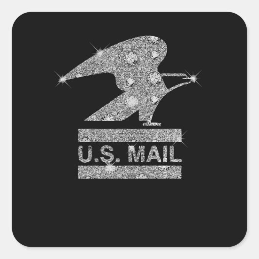 Eagle Lover Gift| Dimond Eagle US Mail Quadratischer Aufkleber (Vorderseite)