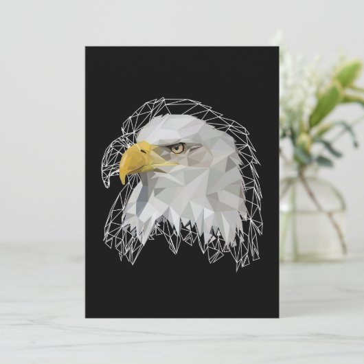 Eagle Lowpoly Save The Date (Stehend Vorderseite)