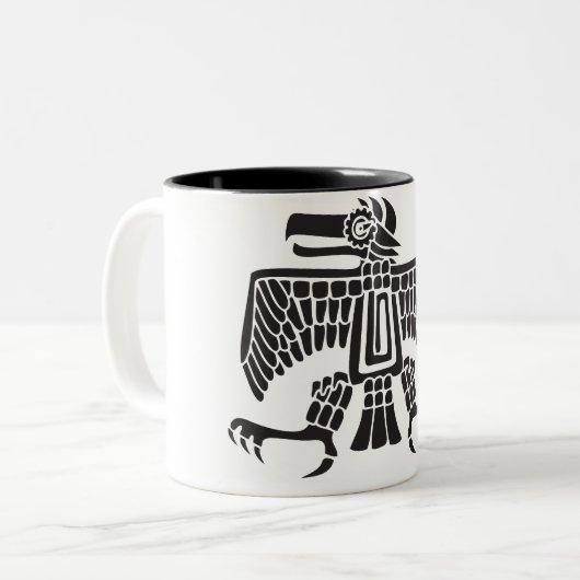 Eagle, mexikanische Hieroglyphe (Maya) Zweifarbige Tasse (Vorderseite Links)