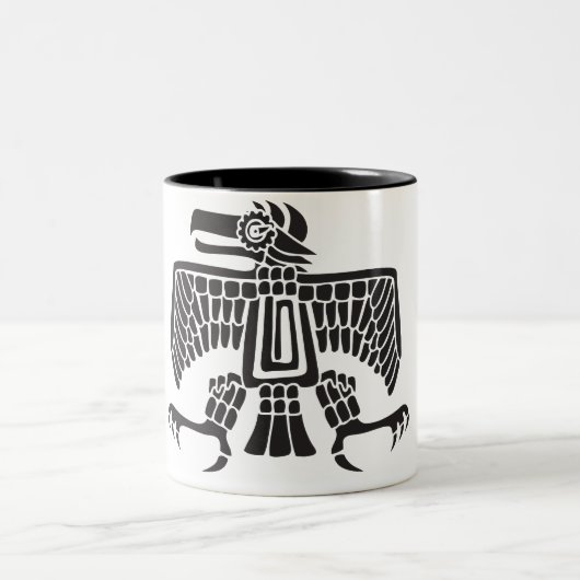 Eagle, mexikanische Hieroglyphe (Maya) Zweifarbige Tasse (Mittel)