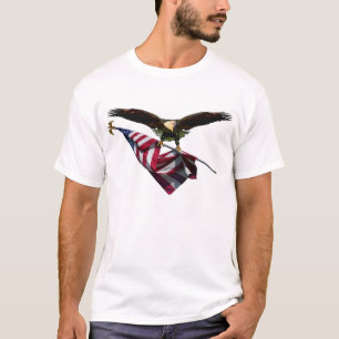 Eagle mit amerikanischer Flagge T-Shirt