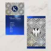 EAGLE, MONOGRAM, Blaue Saphir Visitenkarte (Vorne/Hinten)