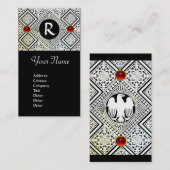 EAGLE MONOGRAM, leuchtend ROT RUBY Visitenkarte (Vorne/Hinten)