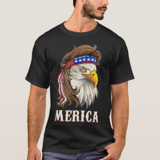 Eagle Mullet 4. Juli Merica American Flag USA T-Shirt