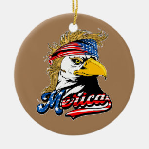 Eagle Mullet 4. Juli USA Fahne Merica Keramik Ornament
