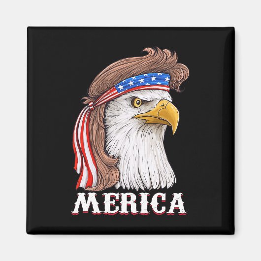 Eagle Mullet 4. Juli USA Fahne Merica Magnet (Vorne)