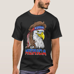 Eagle Mullet Merica Men 4. Juli Amerikanische Flag T-Shirt