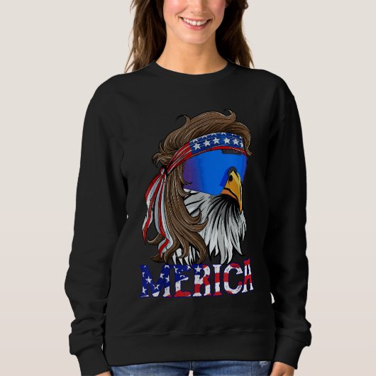 Eagle Mullet Sonnenbrille Merica 4. Juli USA Film Sweatshirt (Vorderseite)