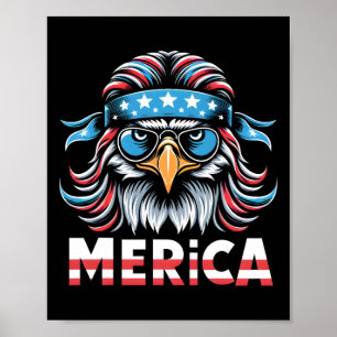 Eagle Mullet Sungles Merica USA Flag 4. Poster