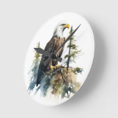 Eagle Nature Wildlife Clock Runde Wanduhr (Winkel)