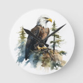 Eagle Nature Wildlife Clock Runde Wanduhr (Vorderseite)