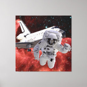Eagle Nebula-Space-Shuttle EVA Leinwanddruck