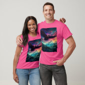 Eagle Northern Light Aurora Borealis Landschaft Mo T-Shirt (Unisex)