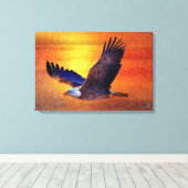 Eagle Öl 24"x16" StretchCanvas drucken Leinwanddruck (Insitu (Holzboden))