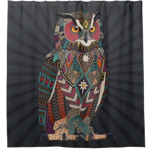 eagle owl dark duschvorhang (Vorderseite)