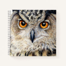 Eagle Owl hat ein schönes Kunstportrait Notizblock