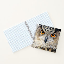 Eagle Owl hat ein schönes Kunstportrait Notizblock