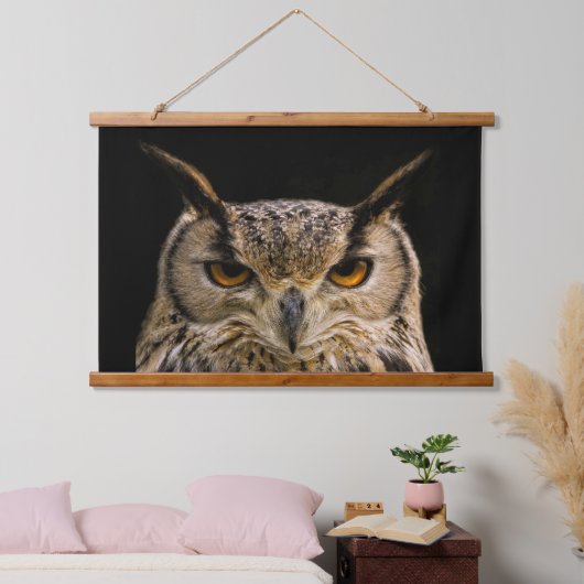 Eagle Owl Wandteppich Mit Holzrahmen (Schlafzimmer)
