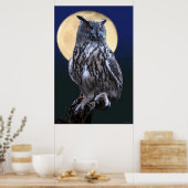 Eagle Owl Watercolor Poster -24x36 - oder kleiner (Küche)