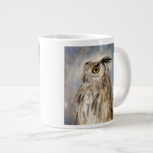 Eagle Owl Wildlife Wine Art Jumbo-Tasse