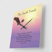 Eagle Pastel Sky Bright Sun Bible Verse Uhr (Winkel)