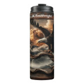 Eagle Perched Amid Stormy Mountains Skies Thermosbecher