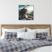 Eagle Perched on Rocky Terrain Leinwanddruck (Insitu (Schlafzimmer))