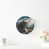 Eagle Perched on Rocky Terrain Runde Wanduhr (Zuhause)