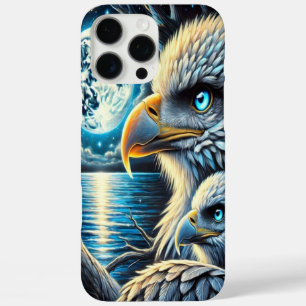 Eagle Perched unter einem Sternenblauen Mond iPhone 16 Pro Max Hülle