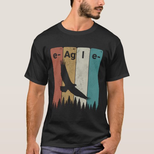 Eagle Periodic Table Elements Bird Birdwatcher Bir T-Shirt (Vorderseite)