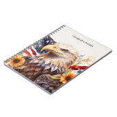 Eagle Personalisiert USA Patriotic Watercolor Notizblock (Linke Seite)