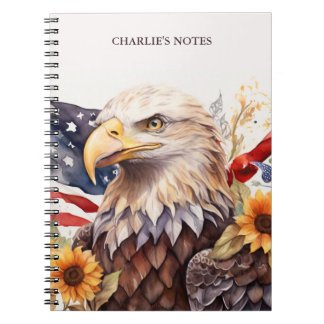 Eagle Personalisiert USA Patriotic Watercolor Notizblock