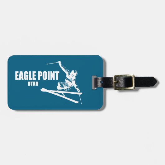 Eagle Point Resort Utah Skier Gepäckanhänger (Vorderseite horizontal)
