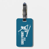 Eagle Point Resort Utah Skier Gepäckanhänger (Rückseite vertikal)