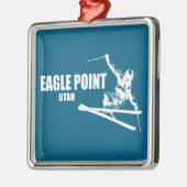 Eagle Point Resort Utah Skier Ornament Aus Metall (Links)