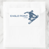 Eagle Point Resort Utah Snowboarder Rechteckiger Aufkleber (Tasche)