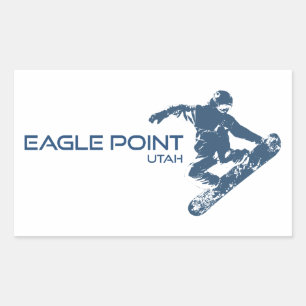 Eagle Point Resort Utah Snowboarder Rechteckiger Aufkleber