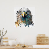 Eagle Portrait Tiermalerei Natur im Freien Poster (Küche)